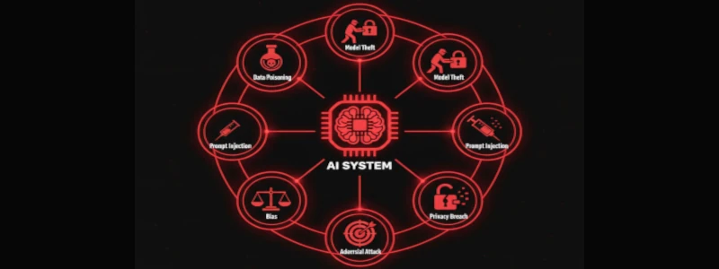 AI threat model with interconnected risk categories