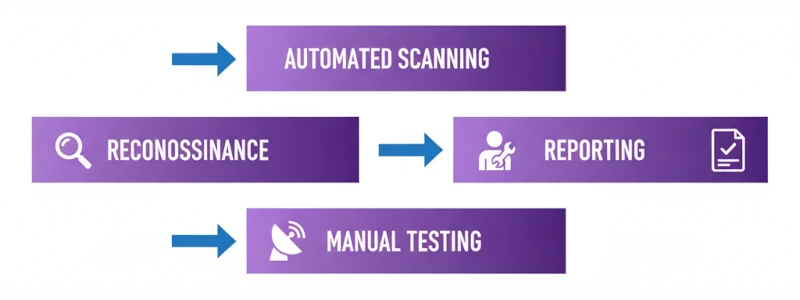 Four-phase AI penetration testing workflow overview